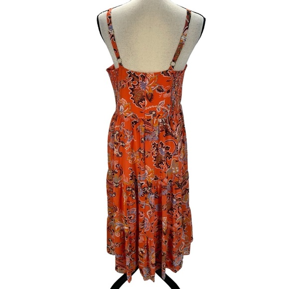 International Concepts Sleeveless Bow Floral Print Sundress - Orange - size 8 - Picture 4 of 11